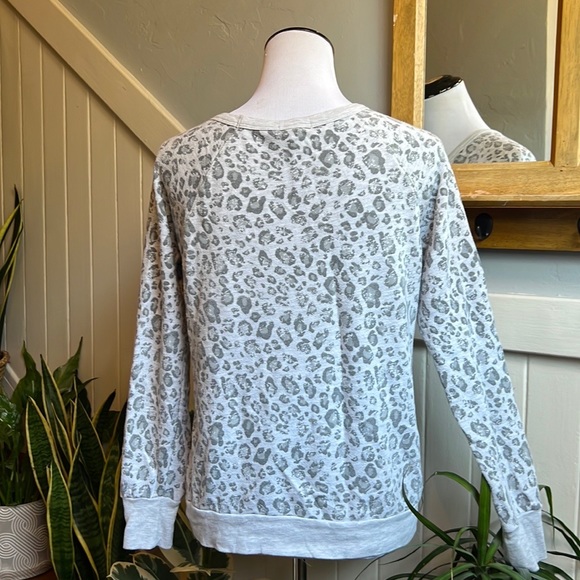 Josie Leopard Print Sweatshirt in Grey - Picture 5 of 14